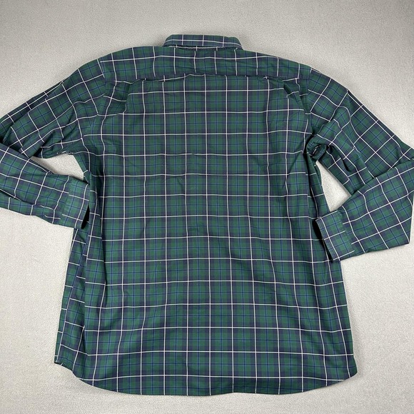 LL Bean Shirt Mens 2XL Tall Green Blue Plaid Traditional Fit Button Down - Picture 5 of 7